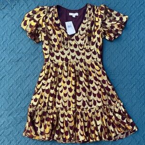Michael Kors Kids Dress in Gold and Burgundy